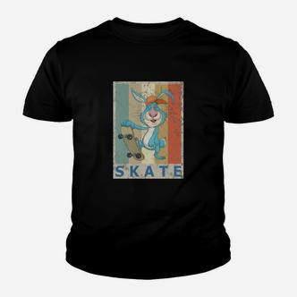 Hase Skateboard Kaninchen Vintage Style Retro Grunge Tiere Kinder T-Shirt - Seseable De