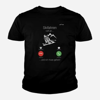 Herren Kinder Tshirt Skiabenteuer Anrufabweisung – Lustiges Design für Skifahrer - Seseable De