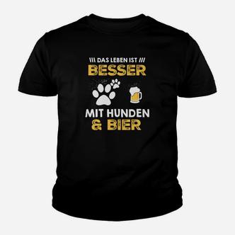 Lustiges Hunde und Bier Kinder Tshirt für Herren, Leben Besser mit Hunden - Seseable De