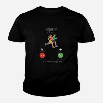 Lustiges Laufshirt 'Jogging ruft an... ich muss gehen', Spaß Kinder Tshirt für Läufer - Seseable De