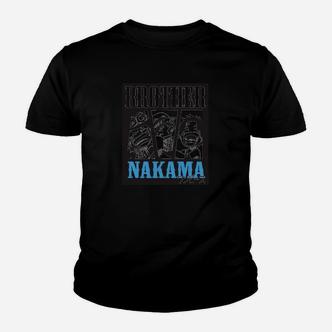 Schwarzes Kinder Tshirt 'Nakama', Anime-Freundschafts-Motiv - Seseable De