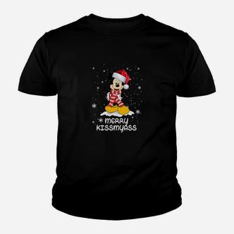 Weihnachtsmann Merry Kissmyass Lustiges Schwarzes Kinder Tshirt für Weihnachten - Seseable De