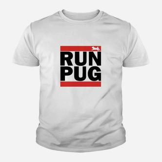 Run Pug Herren-Laufshirt, Sport-Design in Weiß Kinder Tshirt - Seseable De