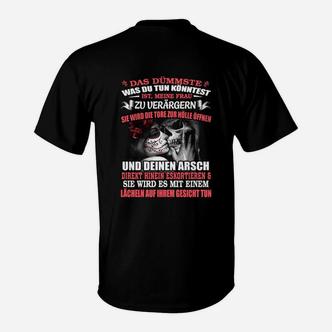Schwarzes Wolf T-Shirt mit Spruch, Motiv Tee für Naturfreunde - Seseable De