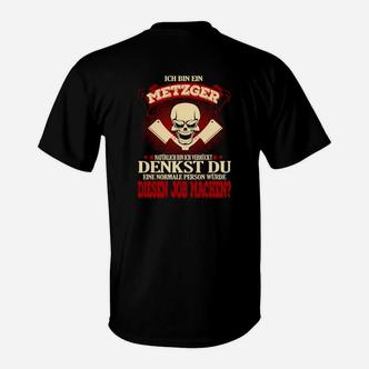 Stolzer Metzger T-Shirt mit Totenkopf & Wurst, Beruf Humor Tee - Seseable De