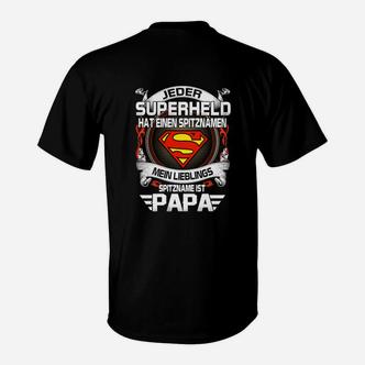 Superheld Papa Schwarzes T-Shirt, Perfekt Zum Vatertag - Seseable De