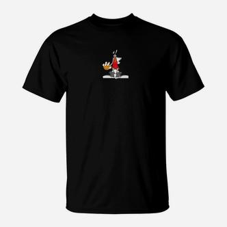 Comic-Hase Motiv T-Shirt in klassischem Schwarz, Lustiges Hasen Design - Seseable De