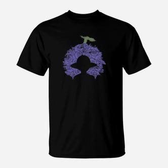 Gothic Silhouette Portal T-Shirt, Krähen & Ranken Design - Seseable De