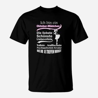 Ich Bin Ein Oktober Mädchen T-Shirt - Seseable De