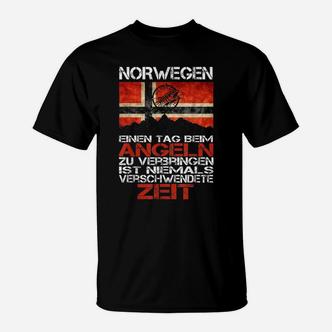 Lustige Norwegen-Flagge Hochseangeln F T-Shirt - Seseable De