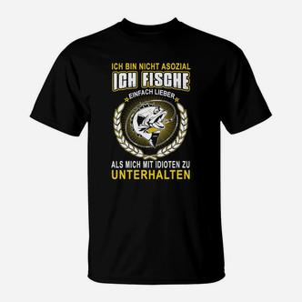 Lustiges Angler T-Shirt: Ich Fische Lieber - Anti-Idioten, Anglerspruch - Seseable De