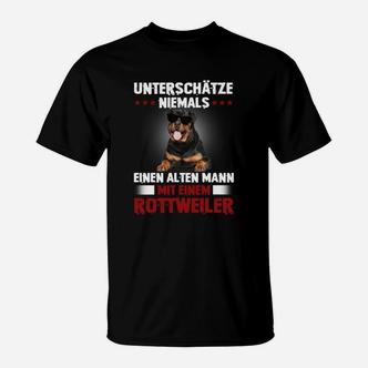 Rottweiler Unterschätze Niemals Einen Alten Mann T-Shirt - Seseable De