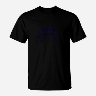 Schwarzes T-Shirt mit blauem Aufdruck, Stilvolles Design für Herren - Seseable De