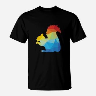 Silhouette Eichhörnchen Bunt Geschenk T-Shirt - Seseable De