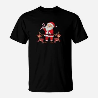 Weihnachtsmann Mit Rentieren T-Shirt - Seseable De