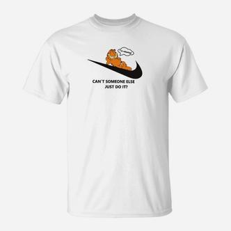 Faules Cartoon-T-Shirt, Lustiges Parodie-Motiv mit Motivationsspruch - Seseable De