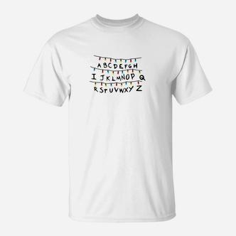Herren T-Shirt mit Ouija-Brett Design, Alphabet Motiv Tee - Seseable De