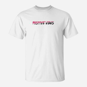 Herren T-Shirt 'Positive Vibes', Rot - Motivationaler Aufdruck - Seseable De