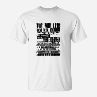 Herren Typografie T-Shirt Stadtsilhouette, Schwarz-Weiß Design - Seseable De