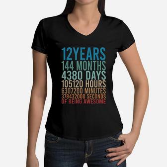 1878 Years Old 1878th Birthday Gift Vintage Retro 144 Months Women V-Neck T-Shirt - Seseable
