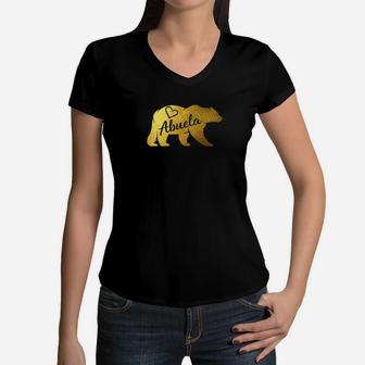 Abuela Bear Mothers Day Gifts For Her Women V-Neck T-Shirt - Seseable