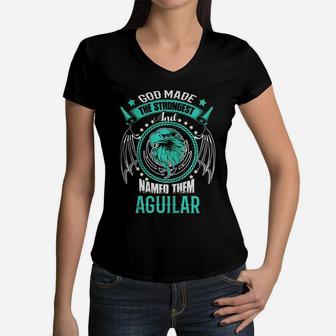 Aguilar Shirt, Aguilar Family Name, Aguilar Funny Name Gifts T Shirt Women V-Neck T-Shirt - Seseable