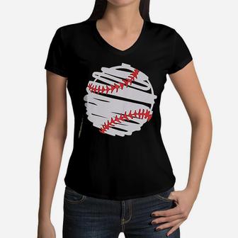 Baseball Baseball Mom Women V-Neck T-Shirt - Seseable