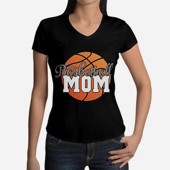 Basketball Mom Gift Basketball Lover Women V-Neck T-Shirt - Seseable