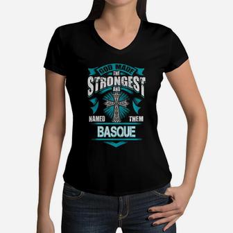 Basque Shirt, Basque Family Name, Basque Funny Name Gifts T Shirt Women V-Neck T-Shirt - Seseable