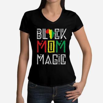 Black Mom Matter For Mom Black History Gift Women V-Neck T-Shirt - Seseable