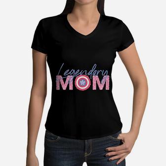 Captain Legendary Mom Women V-Neck T-Shirt - Seseable