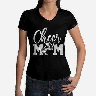 Cheer Mom Cheerleader Mother Varsity Women V-Neck T-Shirt - Seseable