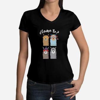 Como Te Llamas Funny Mom Meme Gift Women V-Neck T-Shirt - Seseable