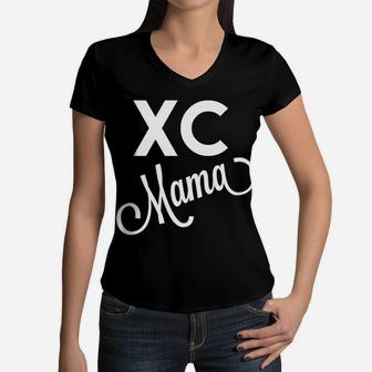 Cross Country Mom Xc Mama Women V-Neck T-Shirt - Seseable