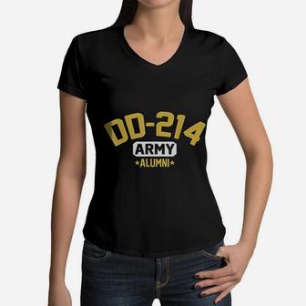 Dd-214 Us Army Alumni Vintage Women V-Neck T-Shirt - Seseable