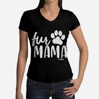 Dog Cat Pet Owner Mom Mother Women V-Neck T-Shirt - Seseable
