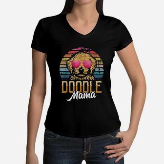 Doodle Mama Gift Goldendoodle Mom Goldendoodle Gift Women V-Neck T-Shirt - Seseable