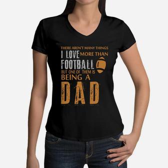 Family - Dad I Love Football Women V-Neck T-Shirt - Seseable
