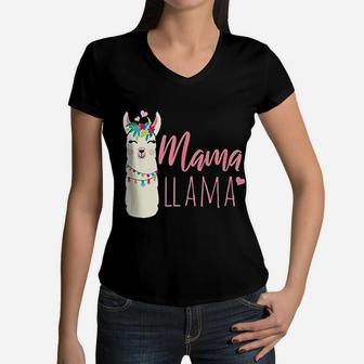 Funny Llamas Momma Meme Cute Women V-Neck T-Shirt - Seseable