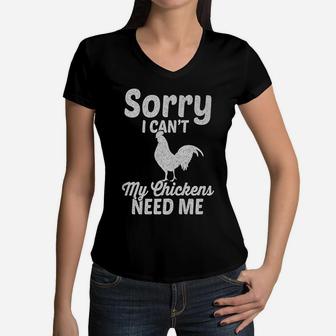 Funny Pet Chicken Chicken Mama Women V-Neck T-Shirt - Seseable