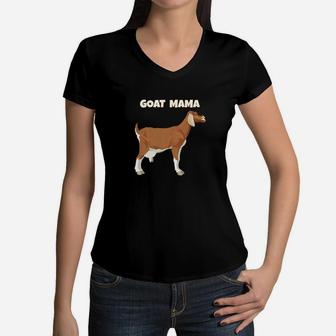Goat Mama Standing Anglonubian Goat Premium Women V-Neck T-Shirt - Seseable
