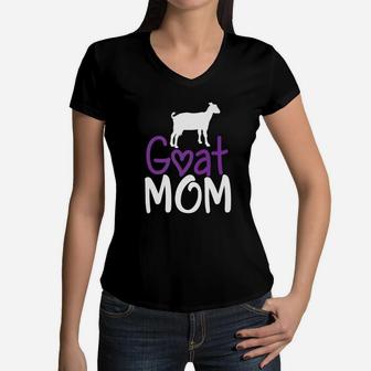 Goat Mom Goat Lady Women V-Neck T-Shirt - Seseable