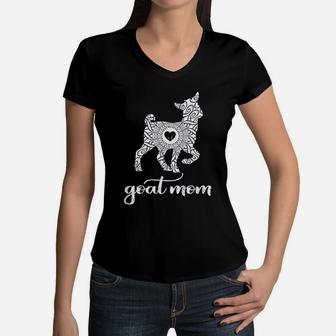 Goat Mom Pet Goat Gift Women V-Neck T-Shirt - Seseable