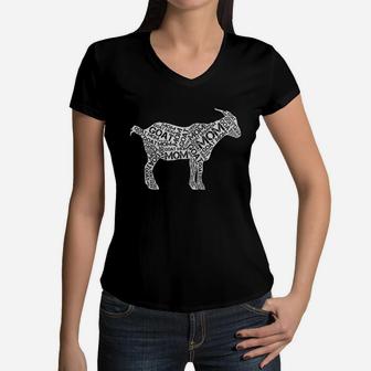 Goat Mom T-shirt Gift Mothers Day Women V-Neck T-Shirt - Seseable