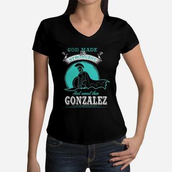 Gonzalez Shirt, Gonzalez Family Name, Gonzalez Funny Name Gifts T Shirt Women V-Neck T-Shirt - Seseable