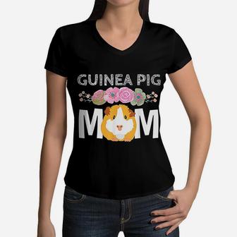 Guinea Pig Mom Mothers Day Women V-Neck T-Shirt - Seseable