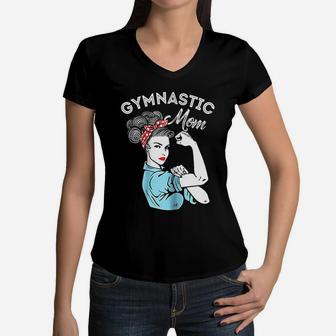 Gymnastic Mom Gymnastic Gift Women V-Neck T-Shirt - Seseable