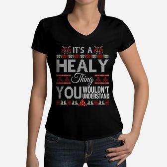 Healy Name Shirt, Healy Funny Name, Healy Family Name Gifts T Shirt Women V-Neck T-Shirt - Seseable