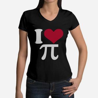 I Love Pi Vintage Retro Infinity Math Pi Day Heart T-shirt Women V-Neck T-Shirt | Seseable UK