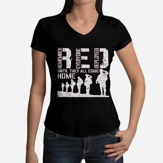 I Wear Red On Fridays Mom Women V-Neck T-Shirt - Seseable